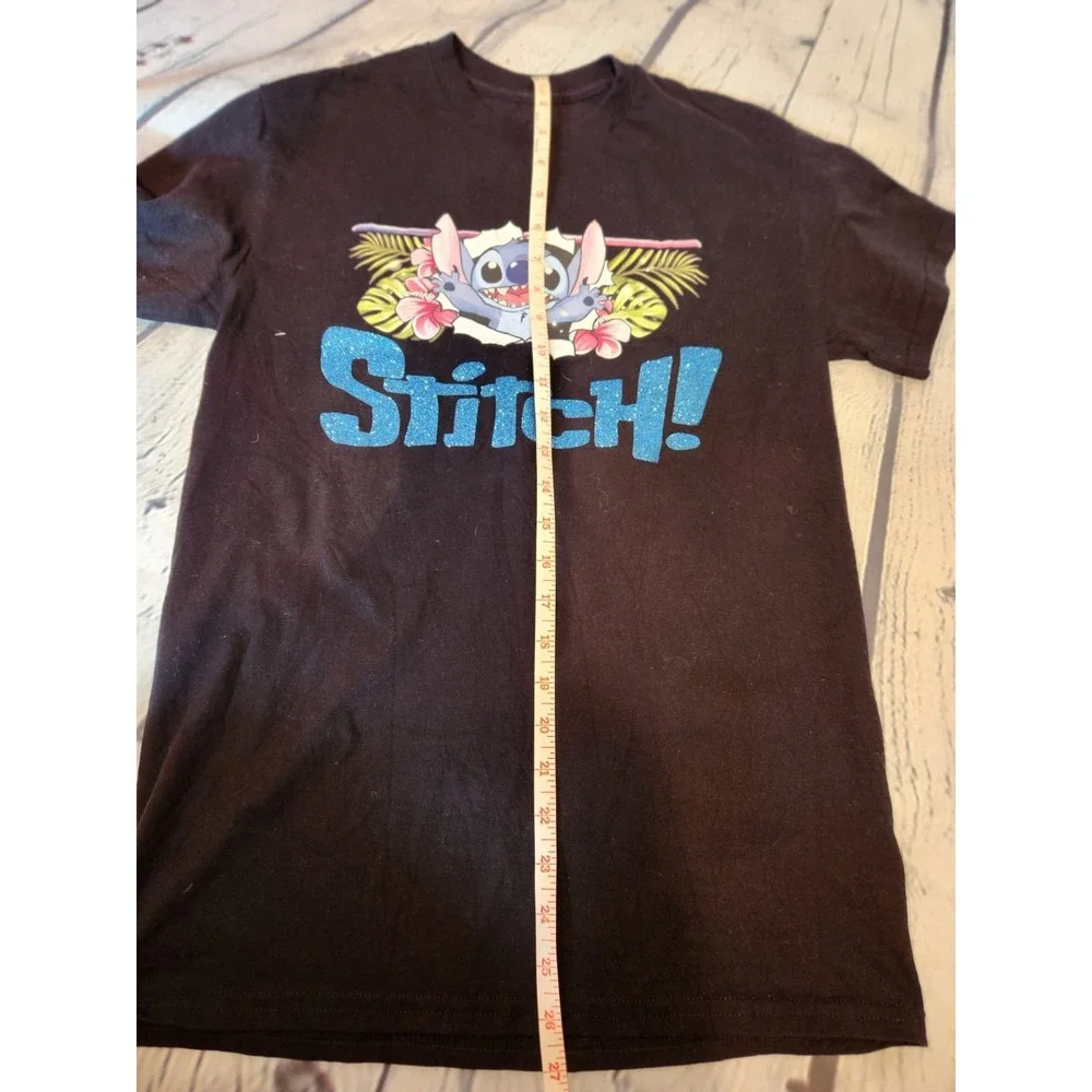 STITCH‎ Kids Tshirt Black Sparkly Graphic Glitter Estimated Kids Medium (6-8)